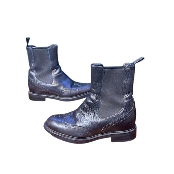 Women's Santoni leather wingtip chelsea boots size 38 euro - US 7.5 - Picture 1 of 7